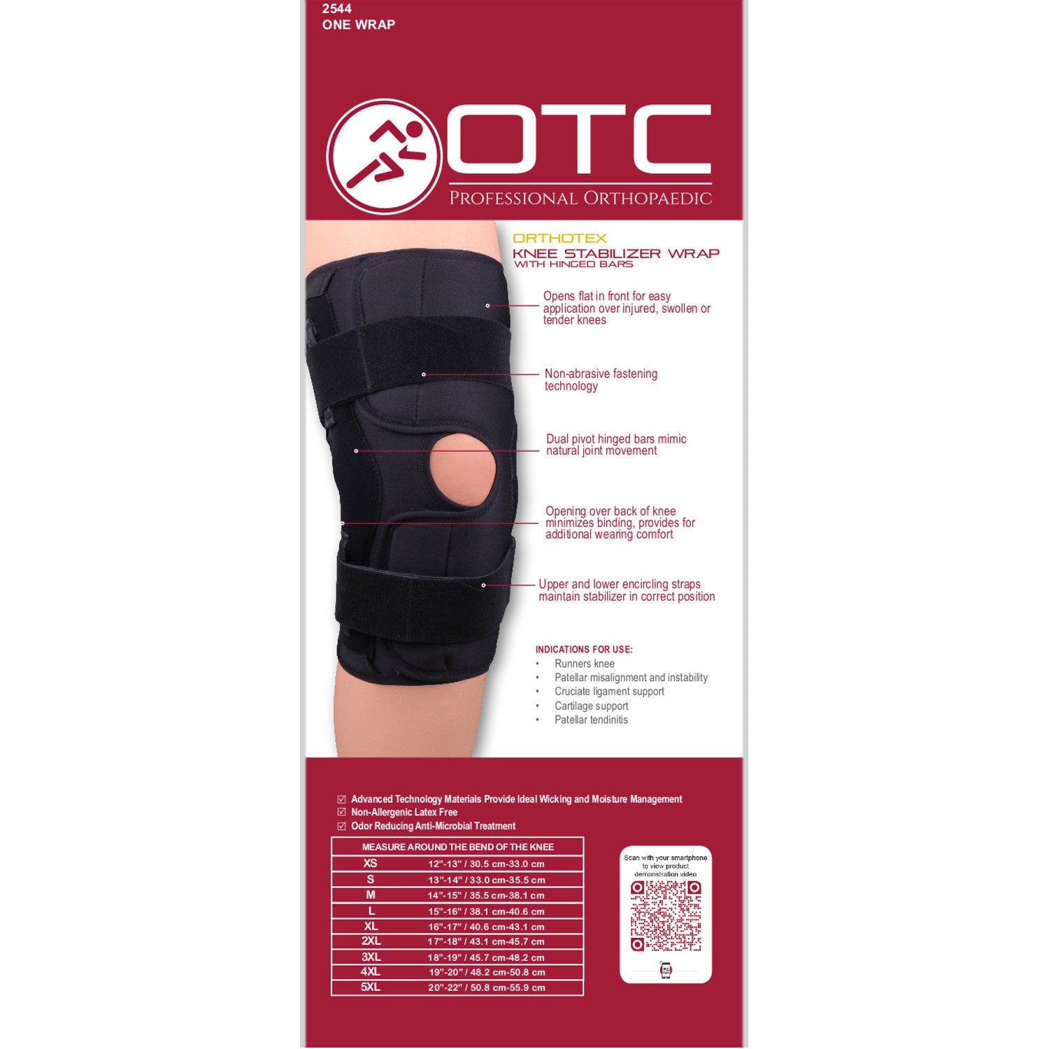 ORTHOTEX KNEE STABILIZER WRAP - HINGED BARS - Image 6