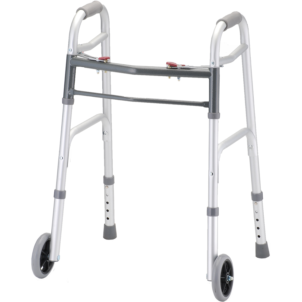 Folding Walker With 5" Wheels 2 Button Petite