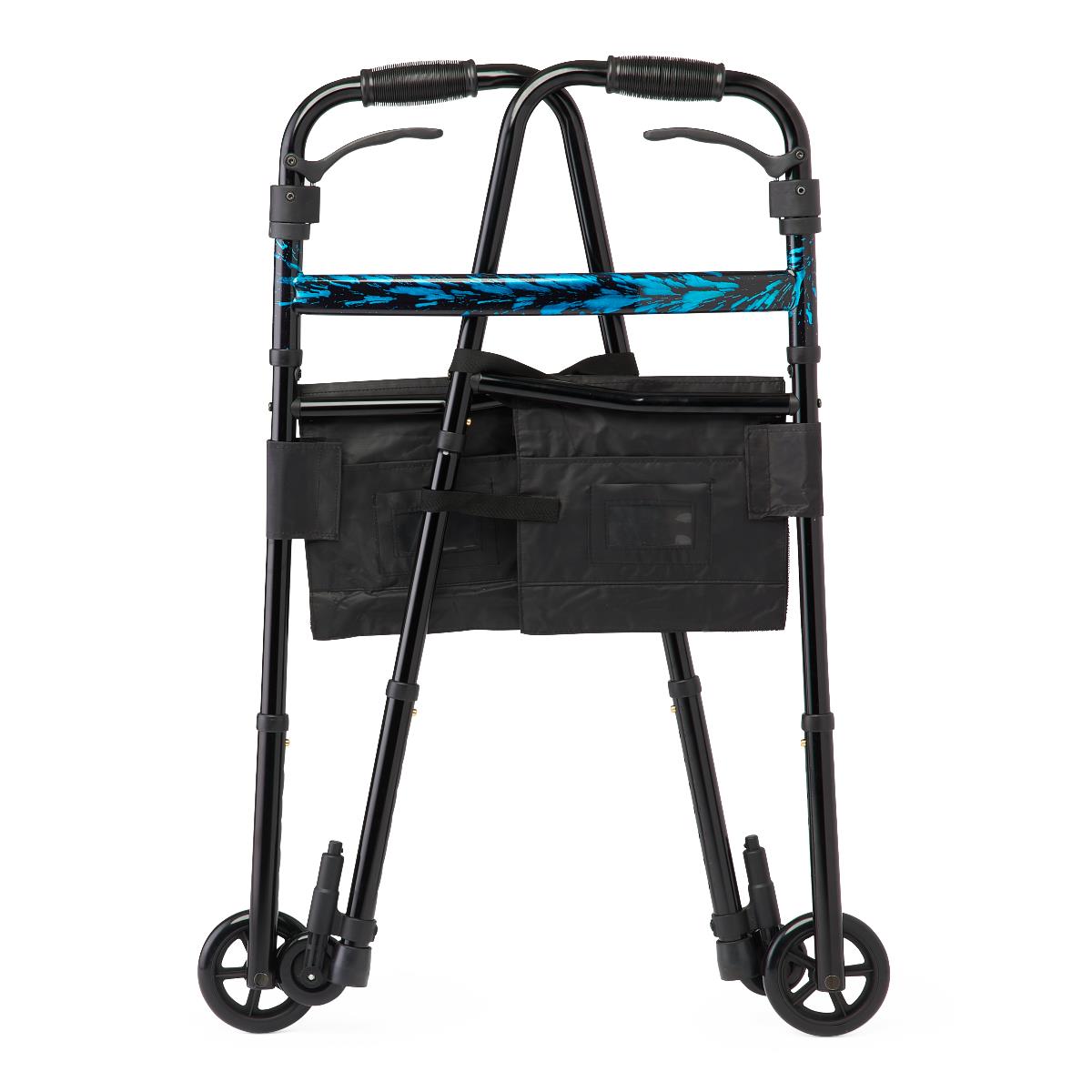 Medline Folding Trigger Walker with 5" Wheels - Image 2