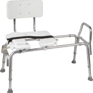 Transfer Bench with Cut-Out Seat, Heavy-Duty Sliding