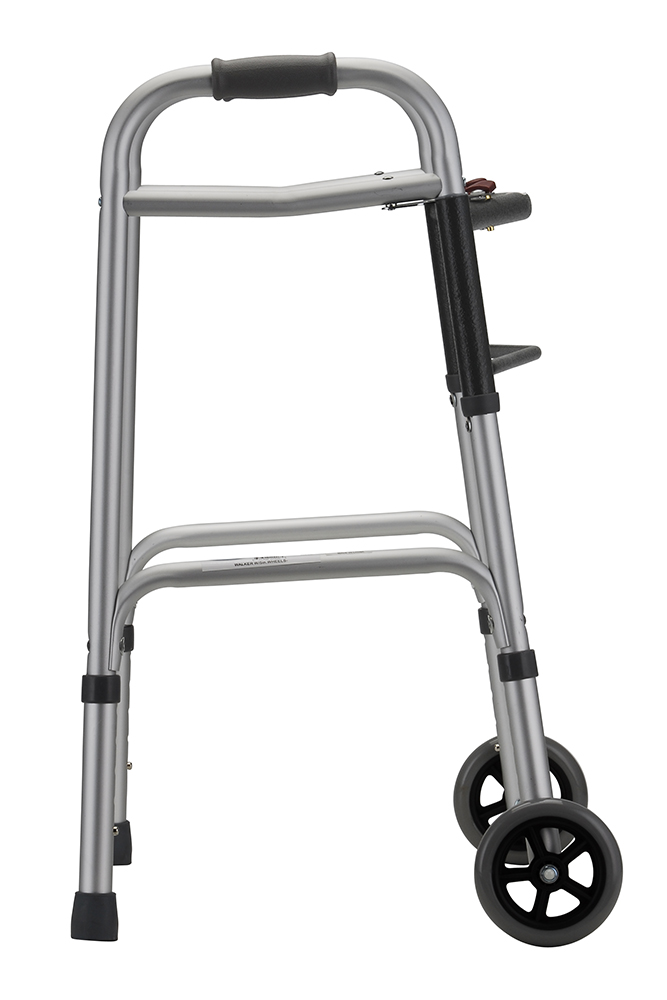 Folding Walker With 5" Wheels 2 Button - Small - Image 5