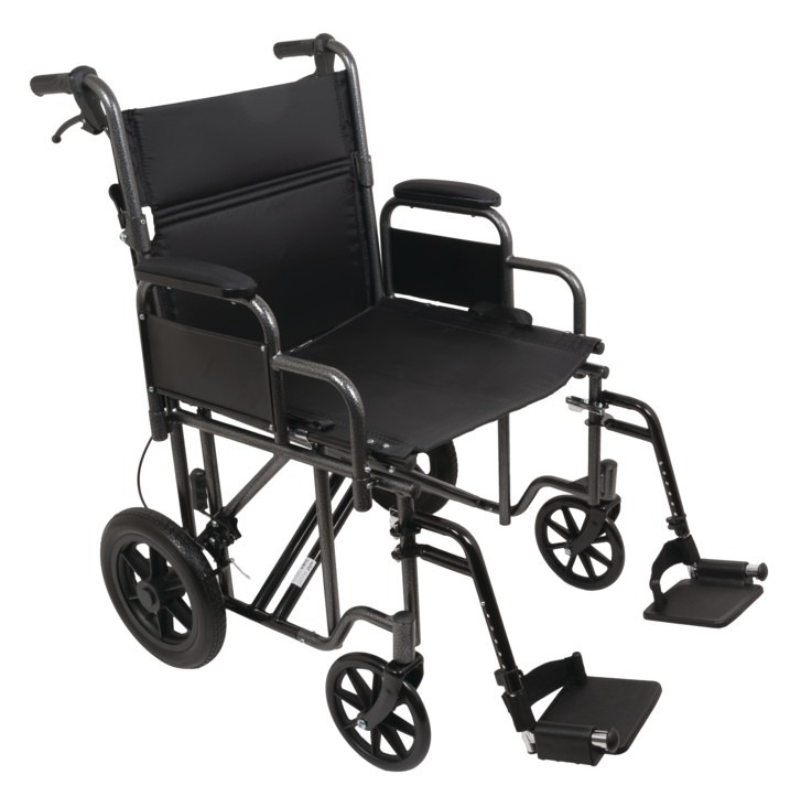 22" Bariatric Steel Transport Chair